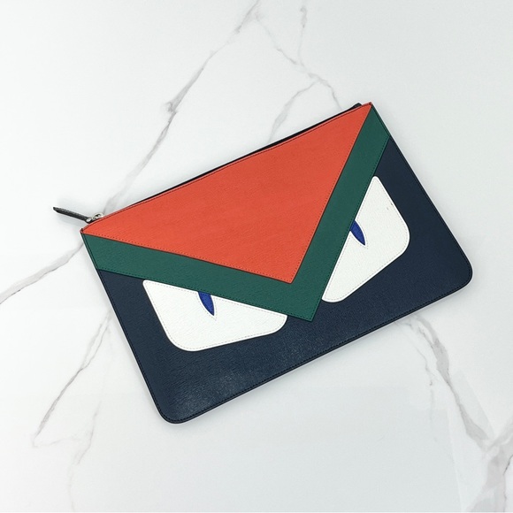 Fendi Monster Leather Clutch Bag - Picture 2 of 5